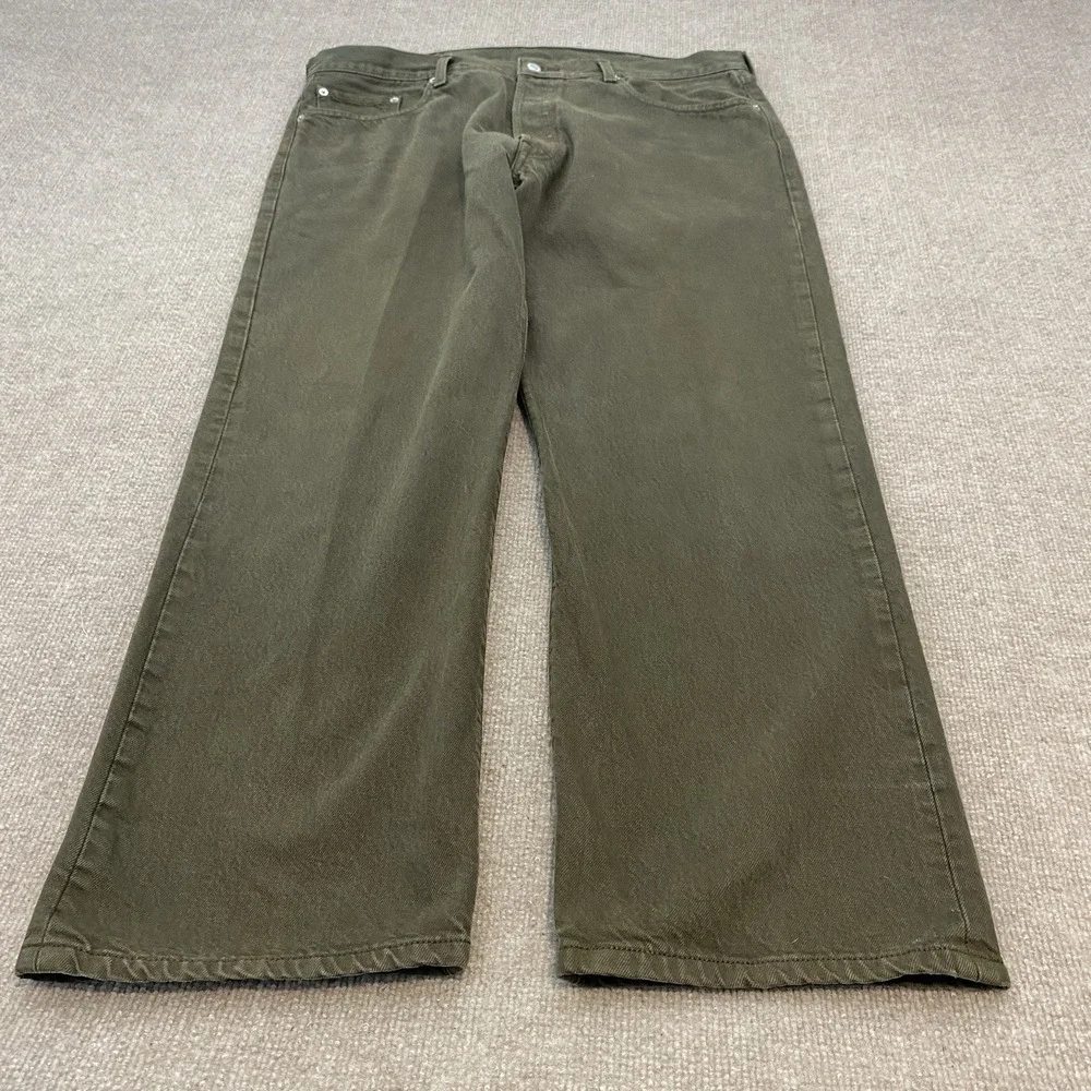 VTG Levis 501 Jeans Men 40 Fits 39x30 Y2K Olive Straight‎ Leg Denim Distressed